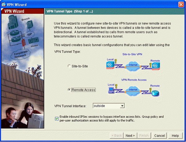 remote access vpn configuration in pixels