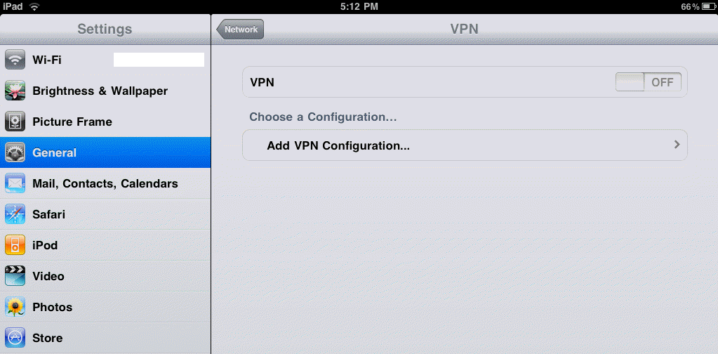configuration vpn ipad 3