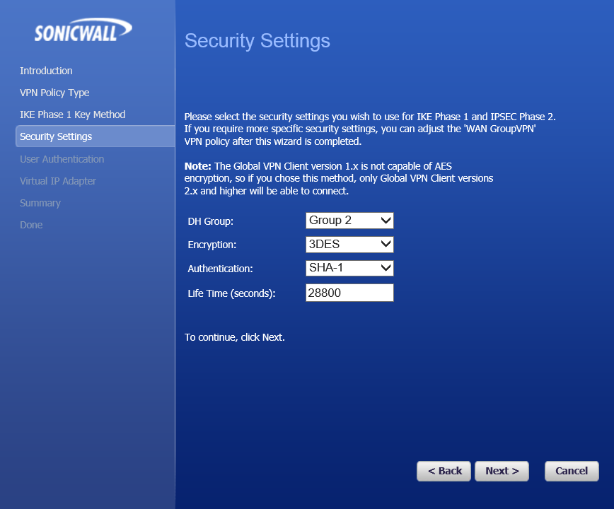vpn policy bound to sonicwall tz