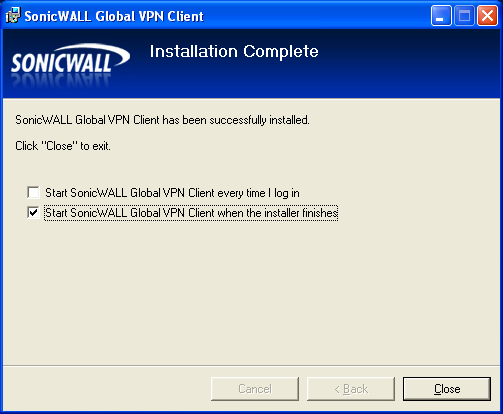 dell sonicwall global vpn client stuck at acquiring ip